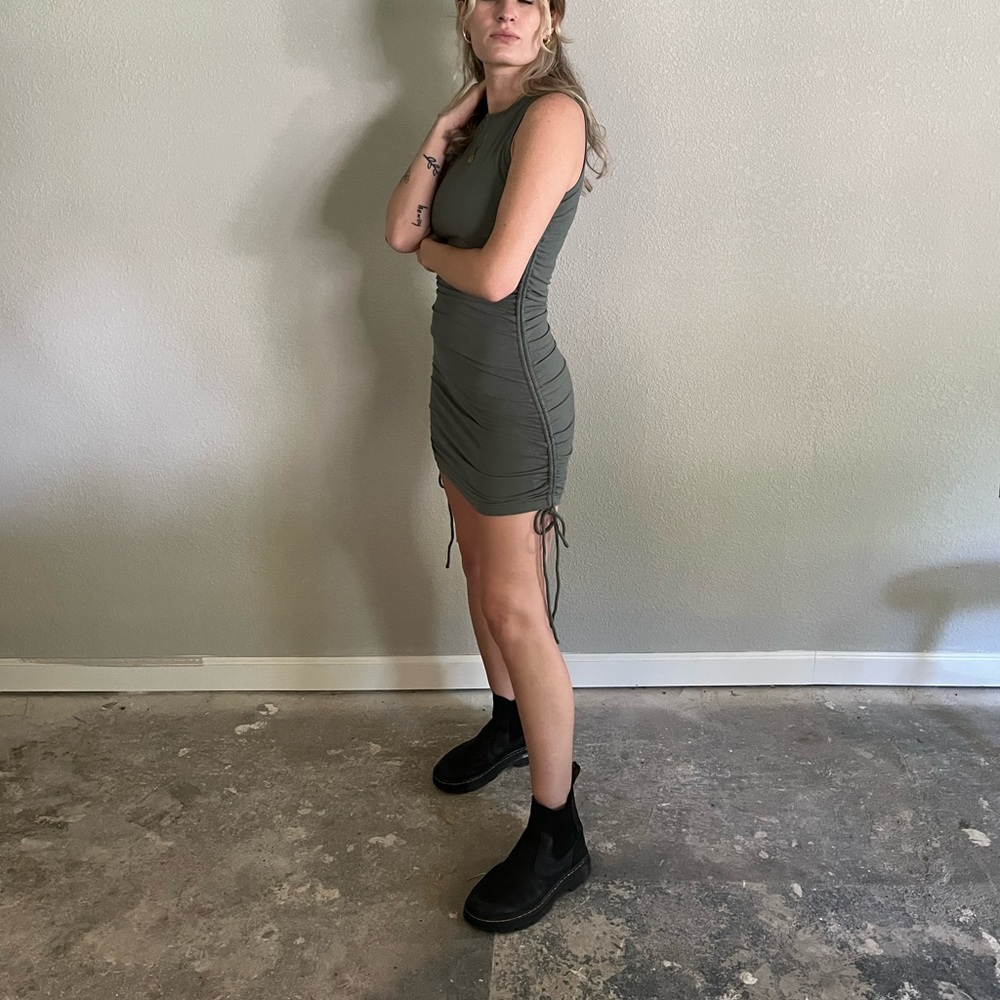 Green Ruched Dress